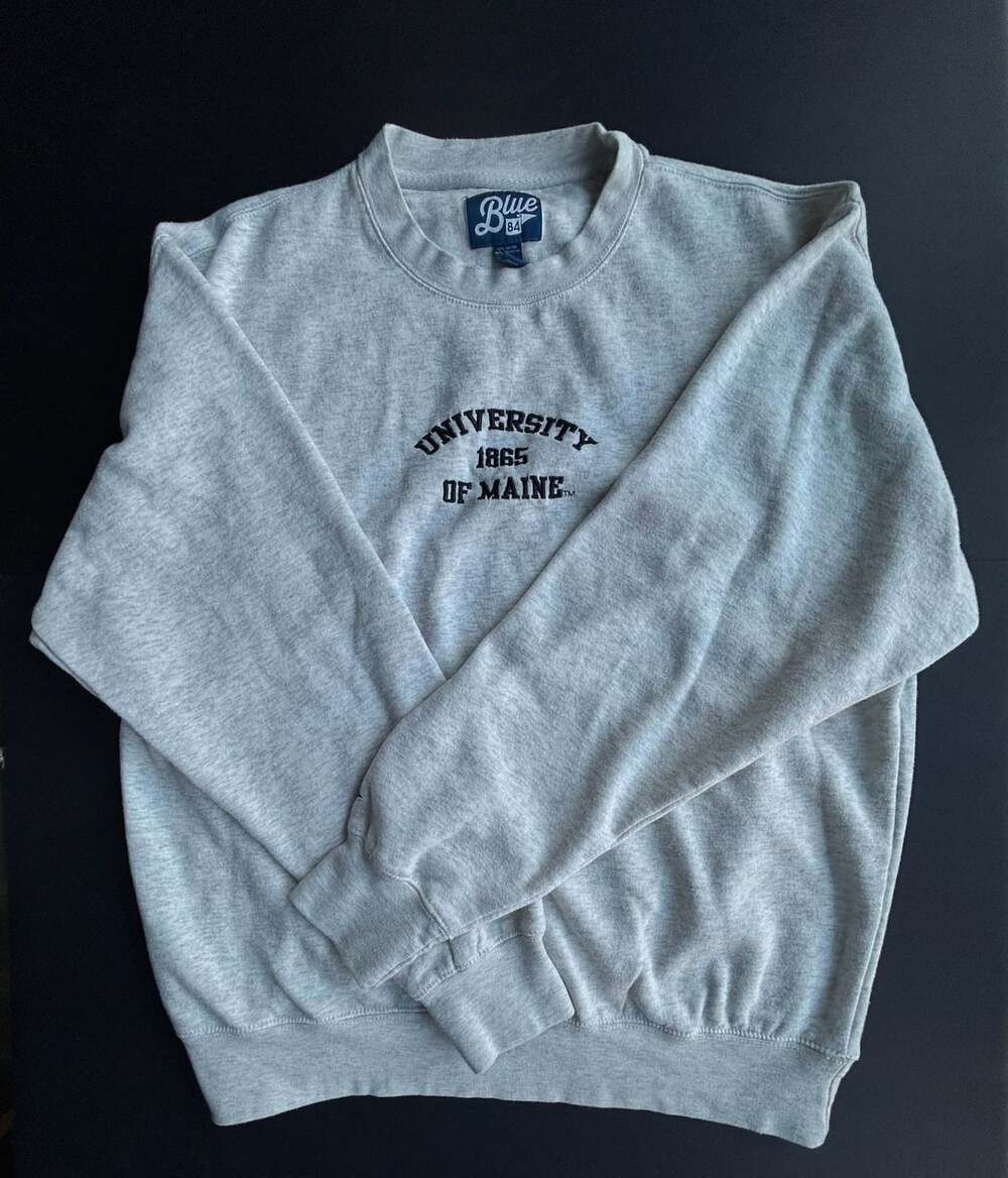 University Of Maine Sweatshirt Size L Gray Blue 84